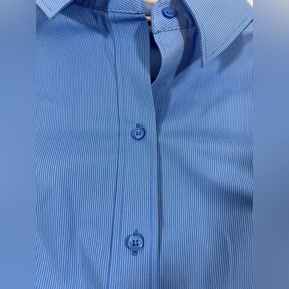 Women’s New York & Co Stretch Periwinkle Blue Button Front - Picture 10 of 11